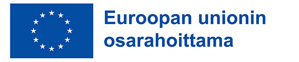 Logo - EU-lippu ja teksti Euroopan unionin osarahoittama -logo