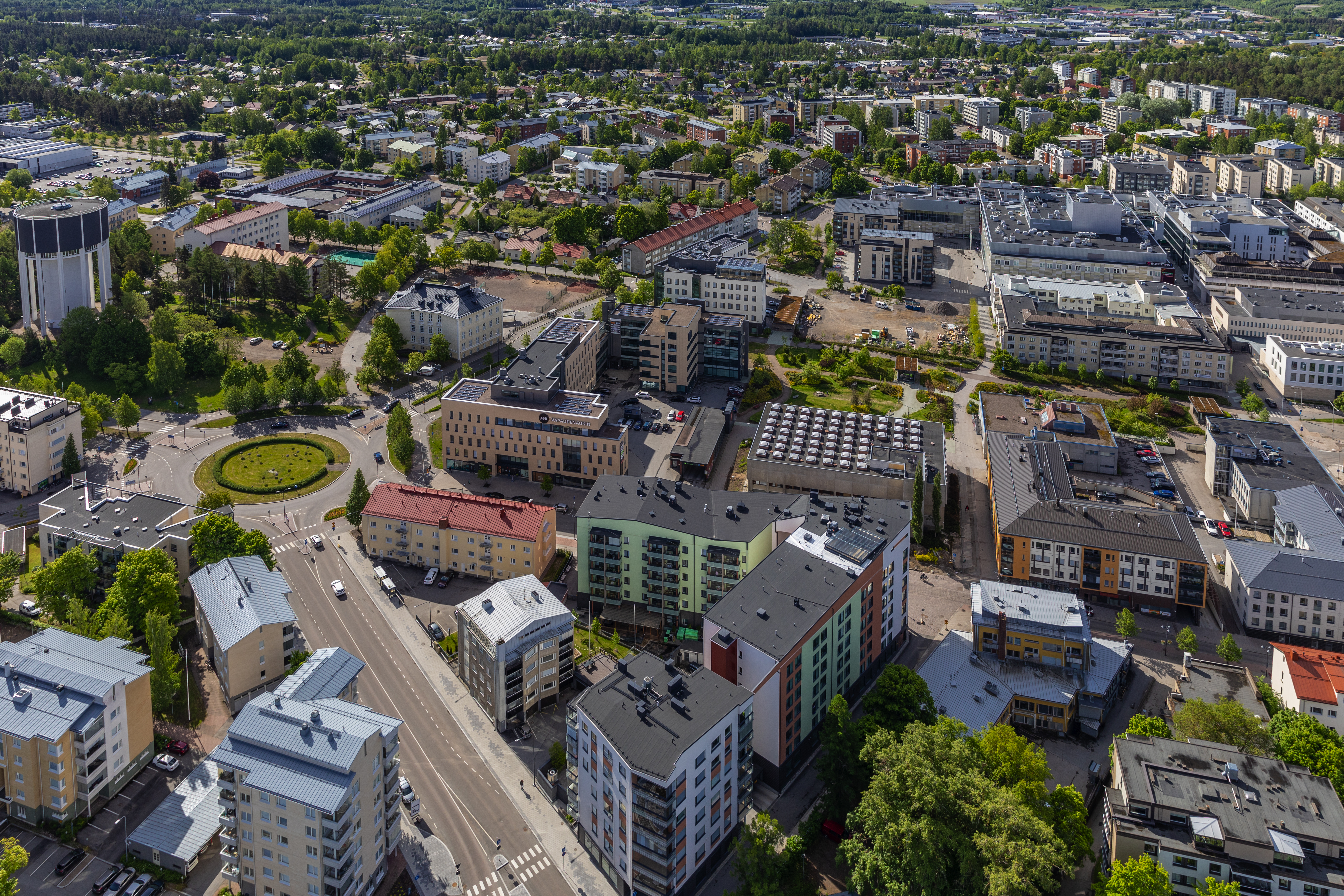 Yleiskuva Lappeenrannan keskustasta.