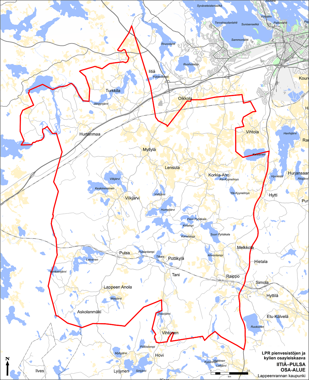 Lappeenrannan pienvesistöjen ja kylien osayleiskaava, Iitiä–Pulsa osa-alue