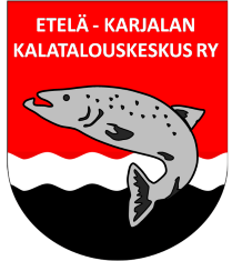 Logo with the text Etelä-Karjalan kalatalouskeskus ry.