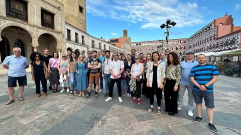 A group of people on the street.