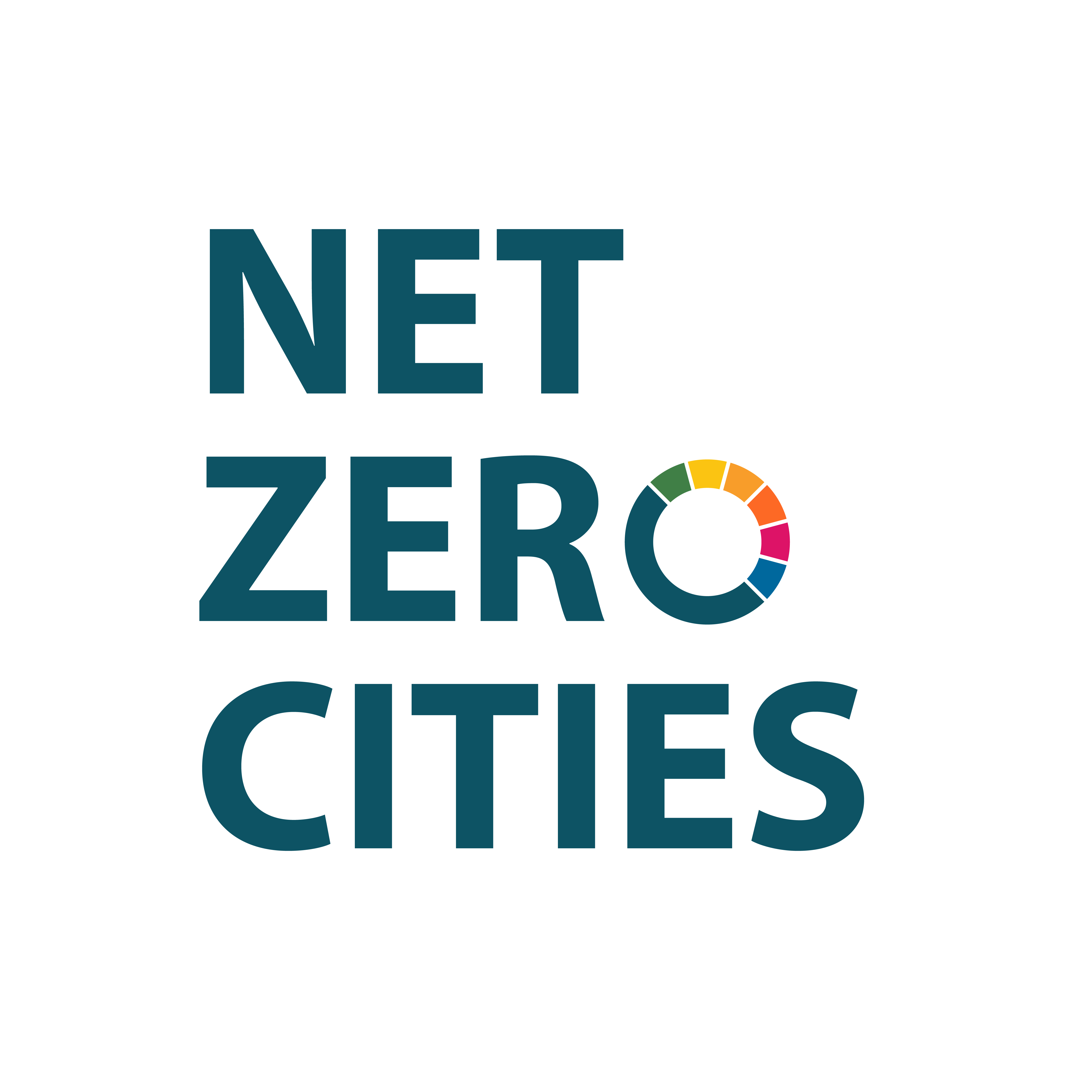 Logo with the text NetZeroCities.