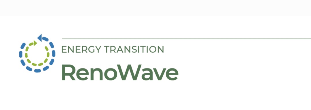 Logo with the text RenoWave.