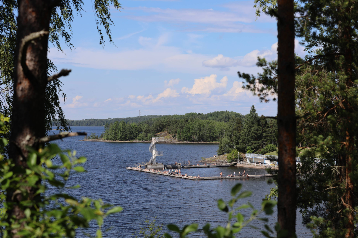 Myllysaaren hyppytorni kesäisenä päivänä.